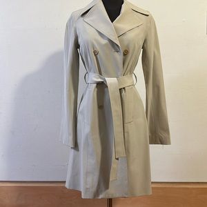 Theory Double Breasted Belted Trench Coat